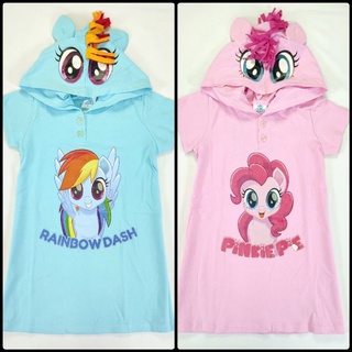 📌ตำหนิสกรีนลอก เสื้อยืดเด็ก มีหมวก ทรงยาว My Little Pony โพนี่ (สินค้าลิขสิทธิ์)