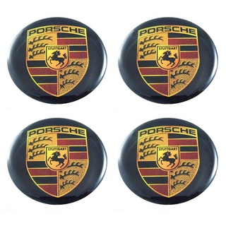 กรุณาวัดขนาดก่อนสั่งซื้อ สติกเกอร์ติดดุมล้อ PORSCHE  ขนาด 64mm. 1 ชุดมี 4 ชิ้น Aegether