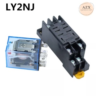 พร้อมส่ง!ได้ทั้งชุด ชุดรีเลย์LY2NJ 12vdc 24vdc 220V AC Coil รีเลย์8 Pins 10A 240VAC LY2 HH62P JQX-13F PTF08A ฐานซ็อกเก็ต