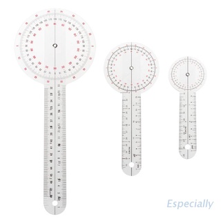 ESP 3Pcs/Set Physio Goniometer Angle Protractor Inch Ruler Joint Bend Measure Clear