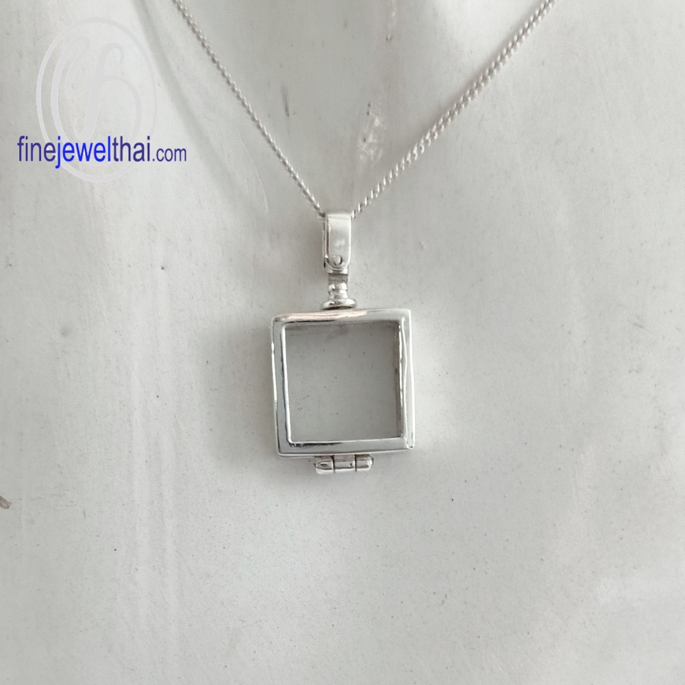 finejewelthai-ล็อกเก็ตสี่เหลี่ยม-ล็อกเก็ตเงินแท้-ล็อกเก็ตใส่ของ-locket-silver-pendant-p117800