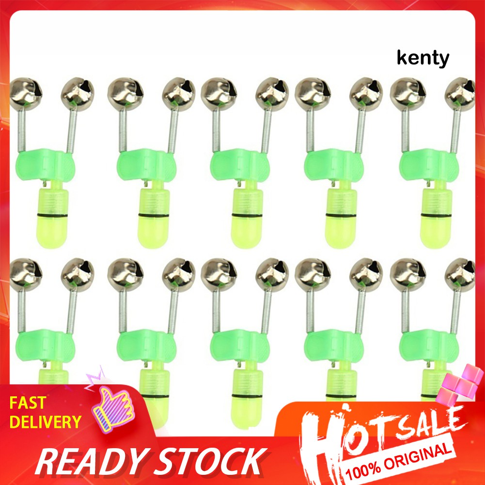 kt-10-ชิ้น-สีเขียว-ไฟ-led-กลางคืน-โคมไฟตกปลา-เรืองแสง-ติดกระดิ่งเตือน-อุปกรณ์เสริม