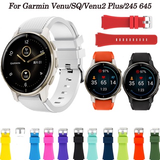 สายนาฬิกาข้อมือซิลิโคน 20 22 มม. สําหรับ Garmin Venu Sq 2 Plus Garmin Vivoactive 4 Vivoactive 3 Venu 2 Garmin Forerunner 645 245 Vivomove HR