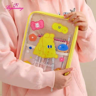 ✿ beginning ✿ กระเป๋าเคส PVC ใส พิมพ์ลายการ์ตูน สําหรับใส่แล็ปท็อป iPad