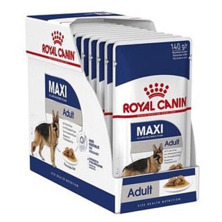 Royal Canin Maxi Adult Gravy Dog Pouch 10 ซอง รอยัลคานิน อาหารเปียกสุนัขพันธุ์ใหญ่ อาหารสุนัข อาหารสุนัขโต พันธุ์ใหญ่