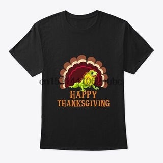 เสื้อยืดพิมพ์ลายแฟชั่น เสื้อยืด ลาย Iguana Turkey Happy Thankgiving สําหรับผู้ชาย และผู้หญิง