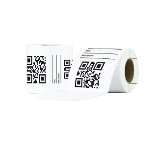 จัดส่งฟรี!! Fast Label Thermal <แกน 40 mm> สติ๊กเกอร์บาร์โค้ด สติ๊กเกอร์ความร้อน (ไม่ต้องใช้หมึก) แพ็คละ 2 ม้วน