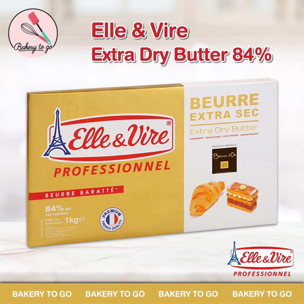 ภาพหน้าปกสินค้าBakery to Go เนยแผ่นสำหรับทำครัวซองต์ ขนาด 1 กิโลกรัม Elle & Vire Extra Dry Butter 1 kg. ***จัดส่งโดยรถเย็น***