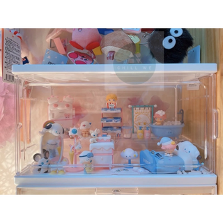 กล่องสะสมโมเดล อะคริลิคใส ตู้โชว์มินิมอล ตู้โมเดล 2 ชั้น Toy Figure Doll Display Box Storage Dust Free Water Proof