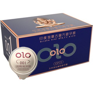 สินค้า ถุงยางอนามัย olo กล่องน้ำเงิน (10ชิ้น/1กล่อง) แบบบาง ขนาด 0.01 มิล **ไม่ระบุชื่อสินค้าหน้ากล่อง**