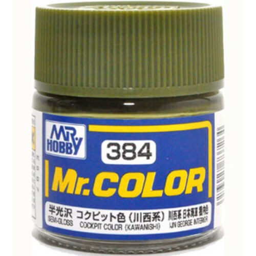 สีสูตรทินเนอร์-mr-hobby-สีกันเซ่-c384-cockpit-color-kawanishi-semi-gloss-10ml