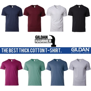 Gildan Hammer เสื้อยืดคอกลม ผ้าฝ้าย 100% พรีเมี่ยม สีเทา สีดํา สีขาว สีกรมท่า สําหรับผู้ชาย และผู้หญิง HA00