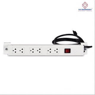 19" German Export Rack AC Power Distribution 6 Universal Outlet w/Cable 3 M. &amp; Surge Protection (G7-00006)