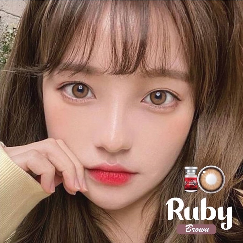 ruby-brown-lovely-lens-ขนาดมินิ-mini-เลนส์จดทะเบียนเป็นเครื่องมือทางแพทย์-เลนส์เกาหลีนำเข้าถูกต้อง