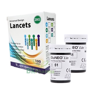GluNeo Lite / Next Health Lancets ( รุ่นเดียวกัน ) lancet เข็มสำหรับเครื่องตรวจน้ำตาล 100 ชิ้น 1 กล่อง