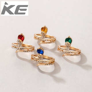 Jewelry Punk Snake Curved Geometric Design Jewelry Vintage Chain 4 Piece Ring Set for girls fo