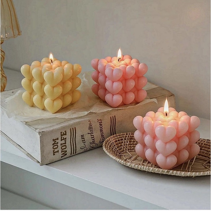 เทียนฟองหัวใจbubble-heart-candleของขวัญน่ารักๆ