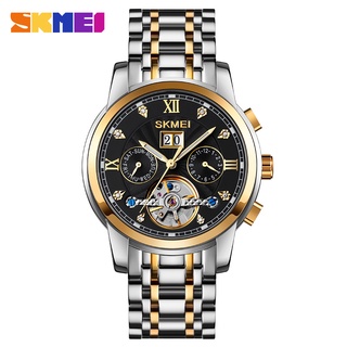 Skmei นาฬิกาข้อมือควอทซ์อัตโนมัติ กันน้ํา หรูหรา สไตล์นักธุรกิจ แฟชั่นสําหรับผู้ชาย