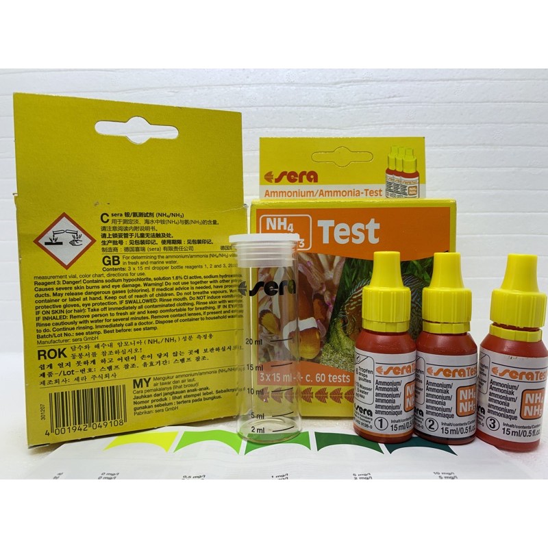 Sera AMMONIUM/AMMONIA NH4 NH3 TEST (60 TESTS) Shopee Thailand