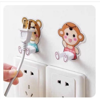 ตะขอ**เขากวาง** แขวนปลั๊ก ตะขอแขวนอเนกประสงค์ ติดผนังแบบใส ไม่ต้องเจาะ Plugs Holder (DBHH-0049)