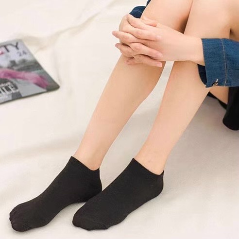 fashionproducts999-ถุงเท้าแฟชั่น-ถุงเท้าข้อสั้น-สีดำ-10คู่