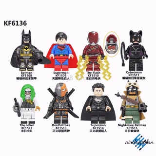 ของเล่นบล็อกตัวต่อเลโก้ ซูเปอร์ฮีโร่ Wander Woman The Flash Bat-man Aquaman ขนาดเล็ก สําหรับเด็ก