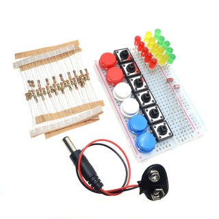 ชุดสตาร์ทเตอร์ DIY สําหรับ arduino uno r3 mini 400 point Breadboard LED jumper wire button