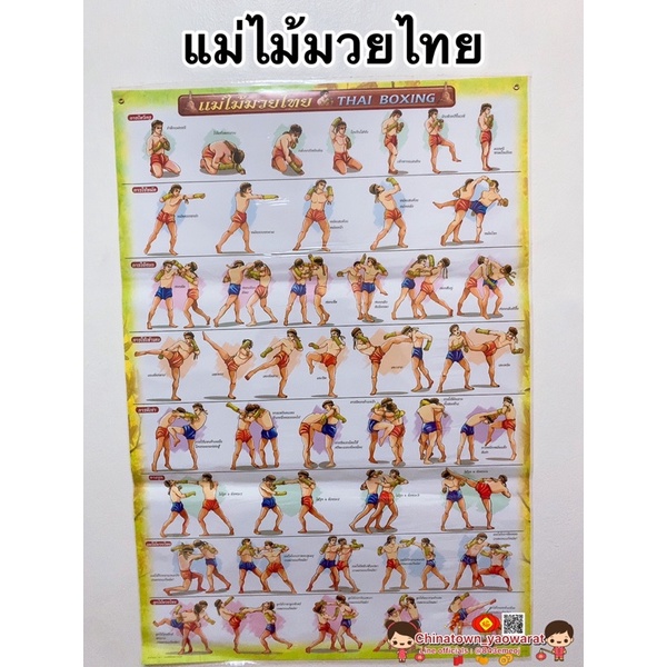 ภาพหน้าปกสินค้าโปสเตอร์ แม่ไม้มวยไทย รำมวยไทย โปสเตอร์สื่อการเรียนรู้ เป้าชกมวย กระสอบมวย มวยเบื้องต้น ไหว้ครู ผ้าพันมือนักมวย