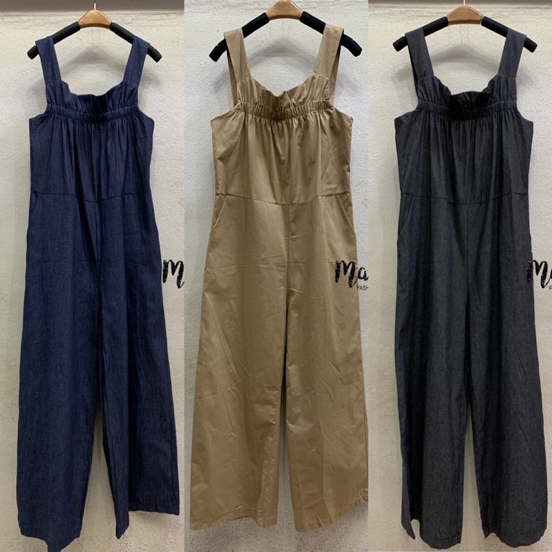 jumpsuit-จั้มสูท-ทรงเอี๊ยม-แต่งกระเป๋าข้าง-mangotree