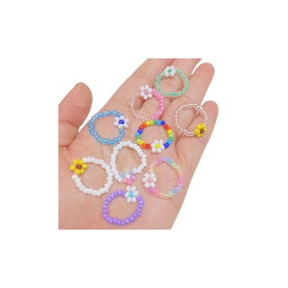 ลด 20.- ไม่มีขั้นต่ำ ใส่โค๊ด XD3VB พร้อมส่งแหวนลูกปัด แหวนดอกไม้สุดน่ารัก