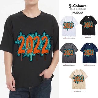 T-shirt  เสื้อยืดแขนสั้น พิมพ์ลาย ทรงหลวม ขนาดใหญ่ เข้ากับทุกการแต่งกาย แฟชั่นฤดูร้อน สไตล์อเมริกัน สําหรับผู้ชาย 2022S-