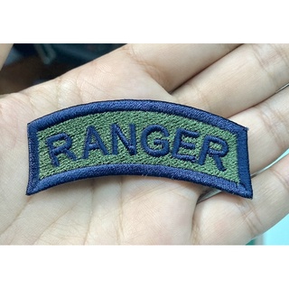 RANGER อาร์มโค้งRANGER ป้ายโค้งRANGER ปักปูไหมสีเขียว