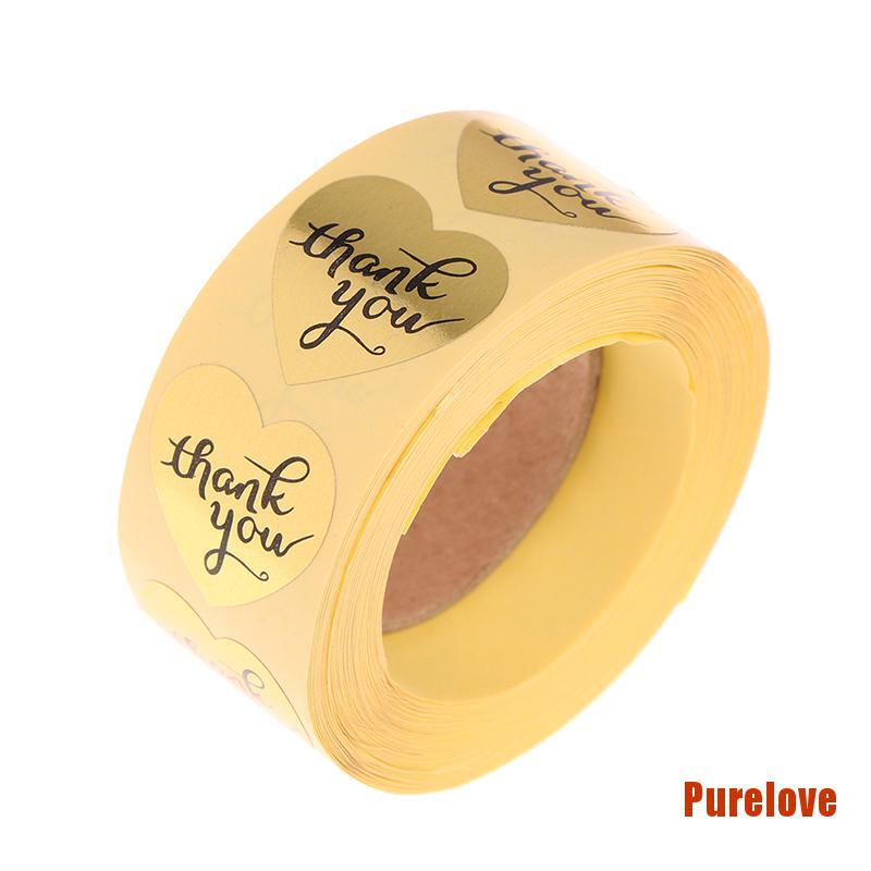 purelove-500-สติกเกอร์-thank-you-gold-heart-diy-สําหรับติดตกแต่ง