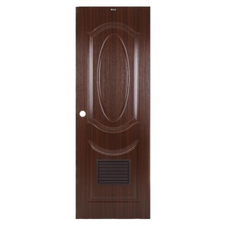 Bathroom door UPVC DOOR LT02 70X200CM BROWN OAK Door frame Door window ประตูห้องน้ำ ประตูห้องน้ำUPVC LT-02เกล็ด 70X200 ซ