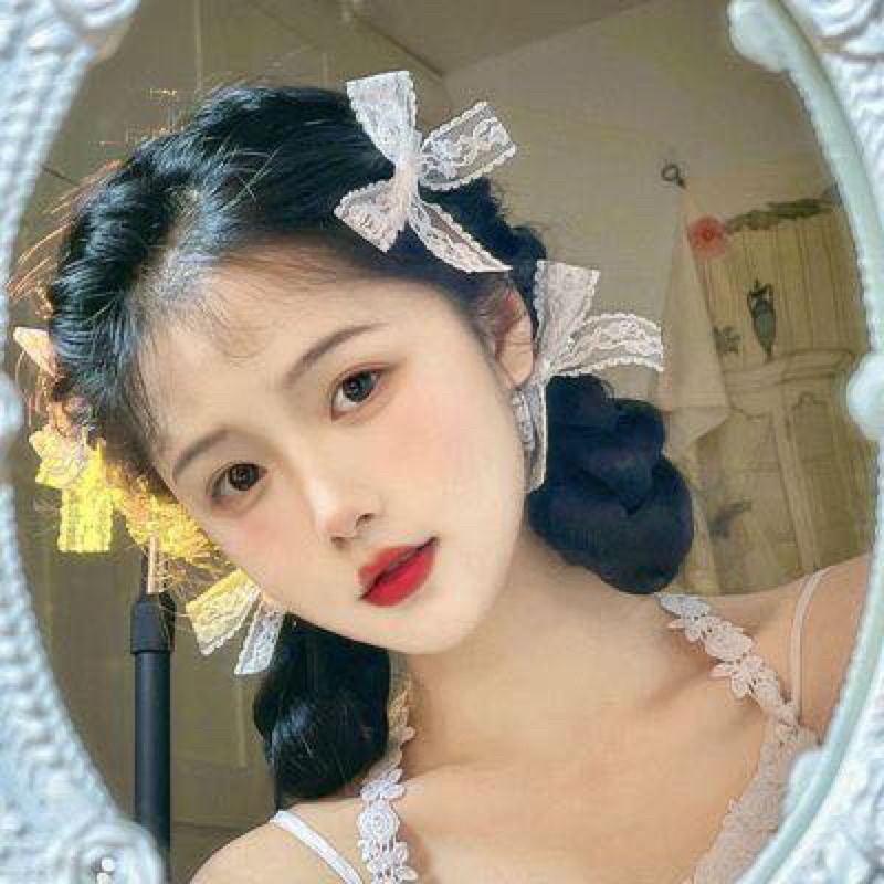 พร้อมส่งจากไทย-กิ๊บติดผม-โบว์ลูกไม้สีขาว-เซ็ต-4ชิ้น