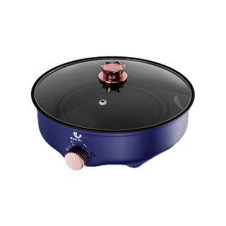 [ลูกค้าใหม่฿149.-]HAN RIVER กระทะไฟฟ้า กำลังไฟ 600W เส้นผ่าศูนย์กลางปากหม้อ 26CM หม้อไฟฟ้าอเนกประสงค์ HRDJG01BU