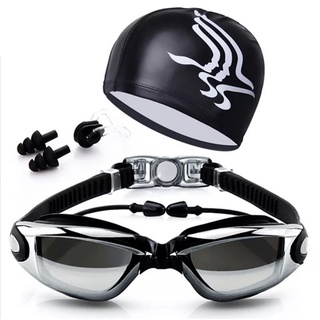 สินค้า พร้อมส่ง แฟชั่น Professional แว่นตาว่ายน้ำ HD Anti-Fog UV 100% แว่นตาปรับเข็มขัด Swim Goggle ผู้ใหญ่กันน้ำ