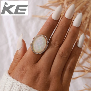 Light Luxury Jewelry Single Ring with Imitation Stones Geometric Ring with Diamonds for girls