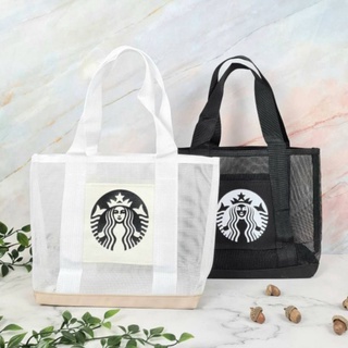 Starbucks กระเป๋าถือ ผ้าแคนวาส ความจุขนาดใหญ่ แฟชั่นชายหาด