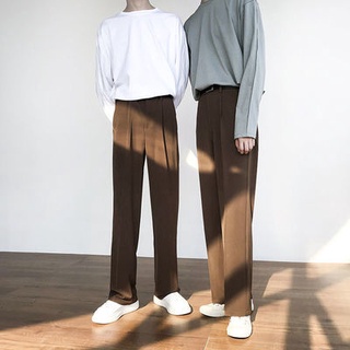 กางเกงสแลคผู้ชาย สไตล์เกาหลี ( มีไซส์) กางเกงทรงกระบอกเล็ก จีบหน้า เอวสูงขาเต่อทรงสวยเข้ารูป