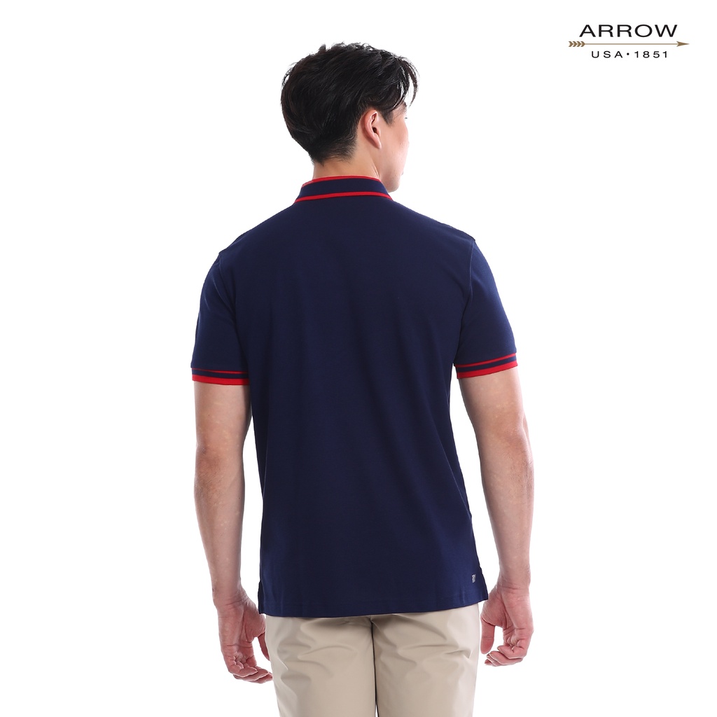 arrow-เสื้อโปโล-dry-tech-ทรง-smart-fit-สีกรม-mpbm816-nv