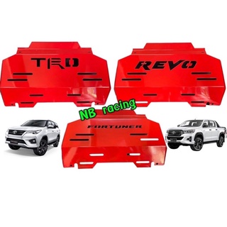 กันเเคร้งเครื่อง Toyota Revo / Revo Rocco fortuner ford สีแดง เหล็กหนา กันกระแทกใต้ท้องรถตัวสูง 2016-2022