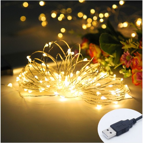 ไฟลวดเคลือบ-led-ชนิด-usb-ไฟประดับตกแต่งชนิดลวด-สีวอมไวท์-ยาว-10-เมตร