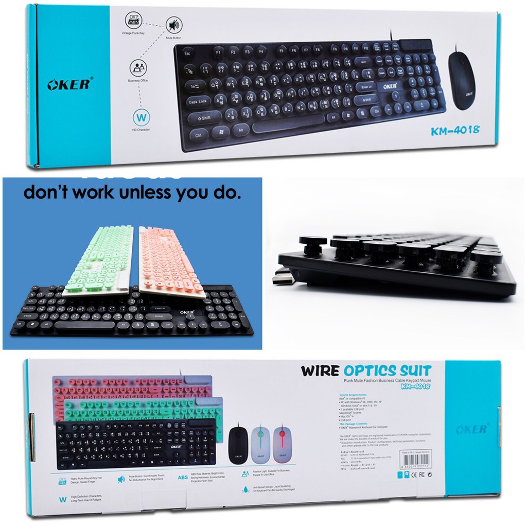ภาพหน้าปกสินค้าOKER KM-4018 Keyboard +Mouse Combo Set แป้นไทย/อังกฤษ 100% จากร้าน tukdeeshop.99 บน Shopee