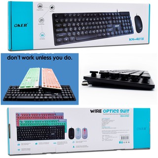 ภาพขนาดย่อของภาพหน้าปกสินค้าOKER KM-4018 Keyboard +Mouse Combo Set แป้นไทย/อังกฤษ 100% จากร้าน tukdeeshop.99 บน Shopee