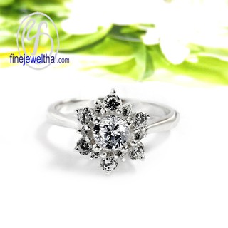 Finejewelthai แหวนเงิน แหวนเพชร เงินแท้ เพชรสังเคราะห์/ Infinity-Diamond CZ-Silver-Wedding-Ring - R1214cz