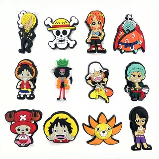 รูปภาพขนาดย่อของรองเท้าแตะลายการ์ตูนอะนิเมะ One Piece jibz Diy 1 ชิ้นลองเช็คราคา