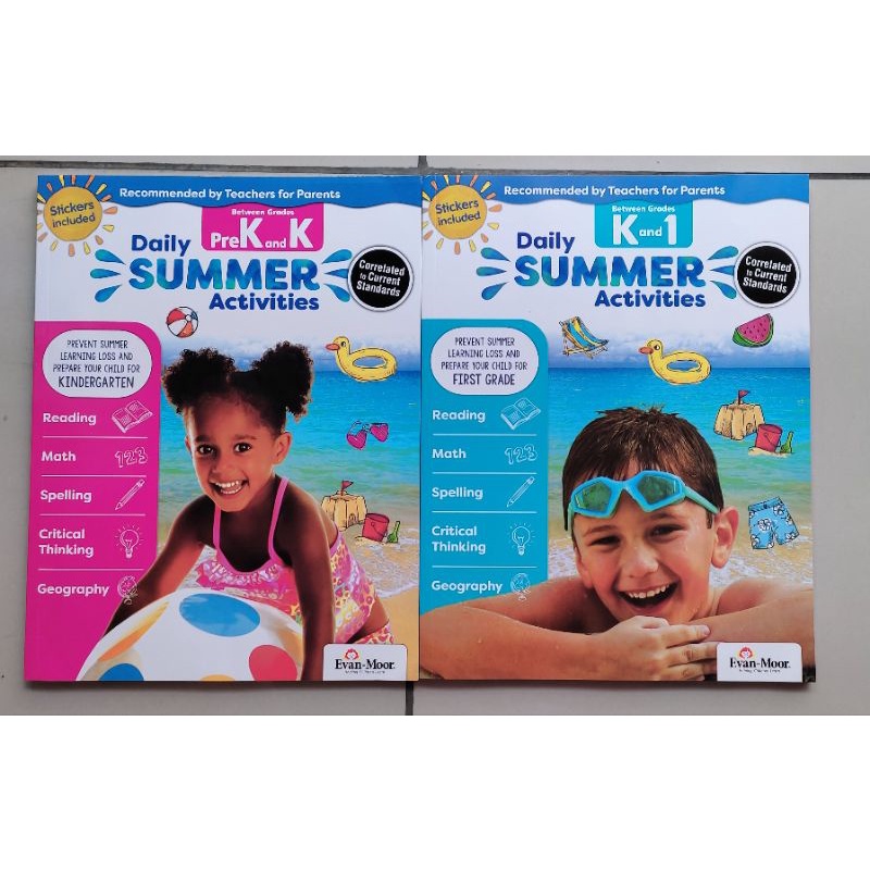Evan moor Daily Summer กิจกรรม เกรด Pre K และ K