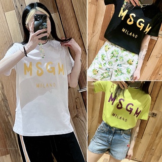 Msgm เสื้อยืดแขนสั้น พิมพ์ลายโลโก้กราฟฟิติ คลาสสิก สําหรับผู้ชาย และผู้หญิง