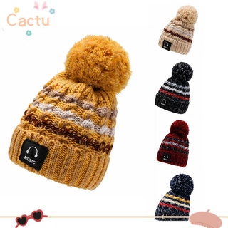 Cactu หมวกถัก ผ้าขนสัตว์ กันลม ให้ความอบอุ่น เข้ากับทุกการแต่งกาย แฟชั่นฤดูใบไม้ร่วง และฤดูหนาว สําหรับผู้หญิง